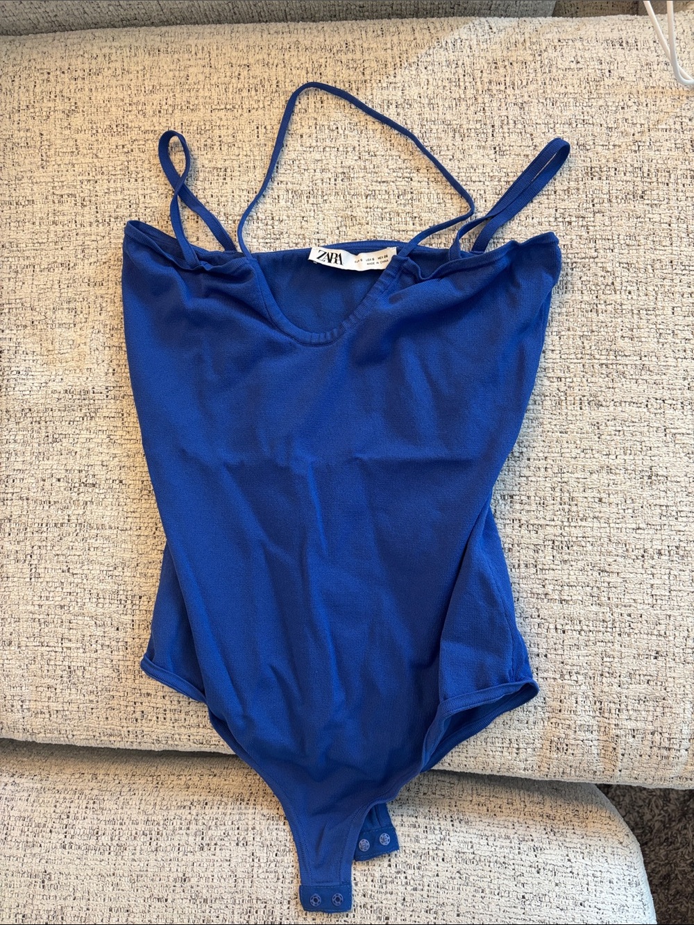 Zara Cobalt Blue Spaghetti Strap Bodysuit